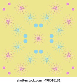 Pattern of   halftone snowflakes, ellipses.