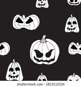 pattern halloween angry pumpkins character illustration 
celebrate wrapping paper fear wallpaper vector