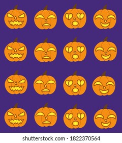 Pattern for Halloween. Background with pumpkins. Colored background for the holidays.
