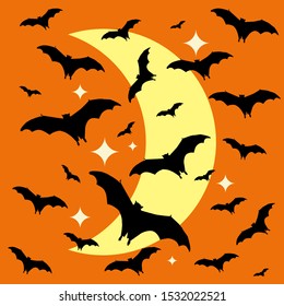 Pattern of halloween bats backdrop