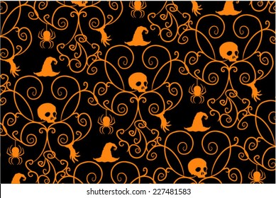 Pattern for halloween black background 