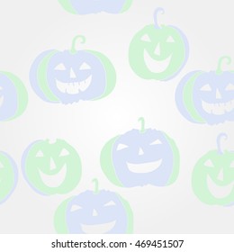     pattern of  Halloween, doodles,  object, pumpkin, smile. Hand drawn.