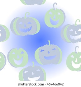    pattern of  Halloween, doodles,  object, pumpkin, smile. Hand drawn.