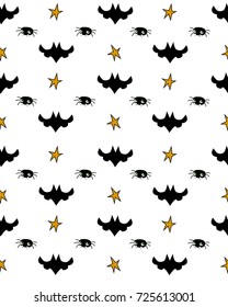 Pattern of halloween element patches:  Spider,Bat and star