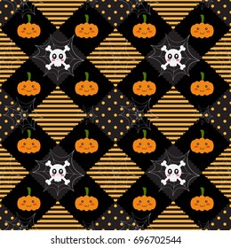 Pattern halloween geometry in orange and black.