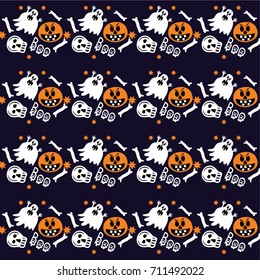 Pattern for Halloween, ghosts, skulls, bones, pumpkins, textile, wrapping paper 2