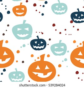 Pattern halloween, pumpkin, seamless texture as background