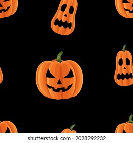 pattern with halloween pumpkins. seamless texture