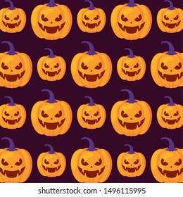pattern of halloween pumpkins traditional