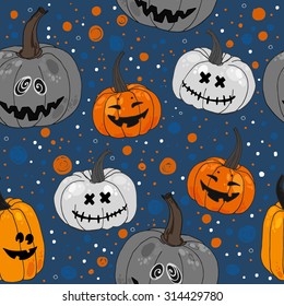 Pattern Halloween vector. Funny pumpkins, spiders and cobwebs, bats. Decorating for the holidays, autumn decor, children's drawing, scribble, color ornament