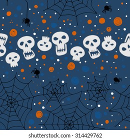 Pattern Halloween vector. Spiders and cobwebs, bats. Decorating for the holidays, autumn decor, children's drawing, scribble, color ornament