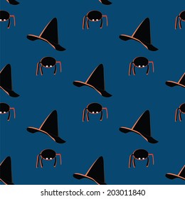 pattern for Halloween witch hat with spider