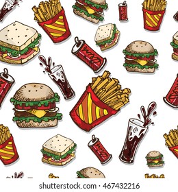 pattern hamburger drink sandwich