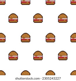 Pattern hamburger pixel art design background