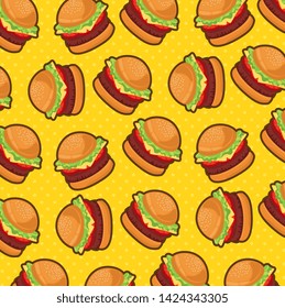 pattern of hamburguers american food vector illustration graphic design