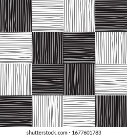 pattern with hand drawn black and white lines