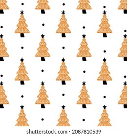 Pattern hand drawn christmas tree design 02