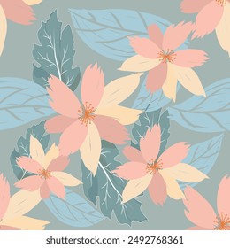 Pattern hand drawn floral, Motif ethnic ikat floral seamless textile illustration,  embroidery, print striped 
ornament floral, pattern, design for wrapping, silk, scarf, background, textile, 