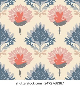 Pattern hand drawn floral, Motif ethnic ikat floral seamless textile illustration,  embroidery, print striped 
ornament floral, pattern, design for wrapping, silk, scarf, background, textile, 