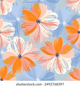 Pattern hand drawn floral, Motif ethnic ikat floral seamless textile illustration,  embroidery, print striped 
ornament floral, pattern, design for wrapping, silk, scarf, background, textile, 