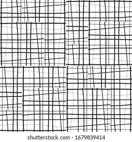 pattern with hand drawn horizontal and vertical black segments