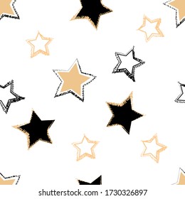 pattern with hand drawn line stars