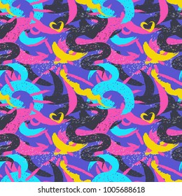 Pattern hand drawn seamless brushes.Expressive dry color seamless pattern. Minimalistic creative trend strokes. Winter, spring or summer seasons. Vector design for cover, print, textile or wrapp paper