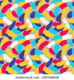 Pattern hand drawn seamless brushes.Expressive dry color seamless pattern. Minimalistic creative trend strokes. Winter, spring or summer seasons. Vector design for cover, print, textile or wrapp paper