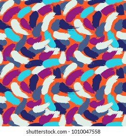 Pattern hand drawn seamless brushes.Expressive dry color seamless pattern. Minimalistic creative trend strokes. Winter, spring or summer seasons. Vector design for cover, print, textile or wrapp paper