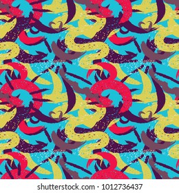 Pattern hand drawn seamless brushes.Expressive dry color seamless pattern. Minimalistic creative trend strokes. Winter, spring or summer seasons. Vector design for cover, print, textile or wrapp paper