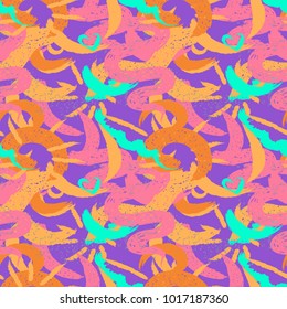 Pattern hand drawn seamless brushes.Expressive dry color seamless pattern. Minimalistic creative trend strokes. Winter, spring or summer seasons. Vector design for cover, print, textile or wrapp paper