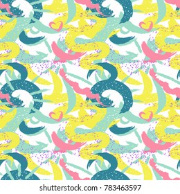 Pattern hand drawn seamless brushes.Expressive dry color seamless pattern. Minimalistic creative trend strokes. Winter, spring or summer seasons. Vector design for cover, print, textile or wrapp paper