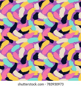 Pattern hand drawn seamless brushes.Expressive dry color seamless pattern. Minimalistic creative trend strokes. Winter, spring or summer seasons. Vector design for cover, print, textile or wrapp paper