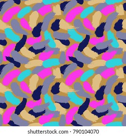 Pattern hand drawn seamless brushes.Expressive dry color seamless pattern. Minimalistic creative trend strokes. Winter, spring or summer seasons. Vector design for cover, print, textile or wrapp paper