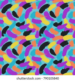 Pattern hand drawn seamless brushes.Expressive dry color seamless pattern. Minimalistic creative trend strokes. Winter, spring or summer seasons. Vector design for cover, print, textile or wrapp paper