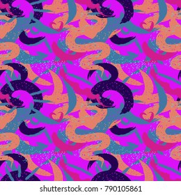 Pattern hand drawn seamless brushes.Expressive dry color seamless pattern. Minimalistic creative trend strokes. Winter, spring or summer seasons. Vector design for cover, print, textile or wrapp paper