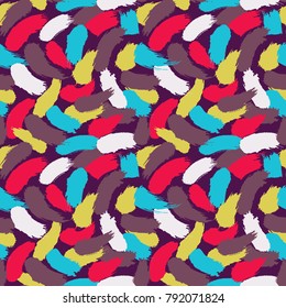 Pattern hand drawn seamless brushes.Expressive dry color seamless pattern. Minimalistic creative trend strokes. Winter, spring or summer seasons. Vector design for cover, print, textile or wrapp paper