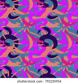 Pattern hand drawn seamless brushes.Expressive dry color seamless pattern. Minimalistic creative trend strokes. Winter, spring or summer seasons. Vector design for cover, print, textile or wrapp paper