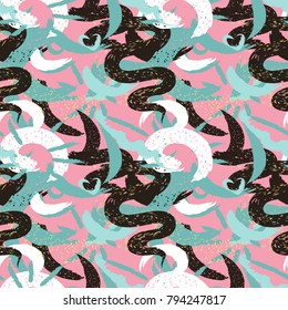 Pattern hand drawn seamless brushes.Expressive dry color seamless pattern. Minimalistic creative trend strokes. Winter, spring or summer seasons. Vector design for cover, print, textile or wrapp paper