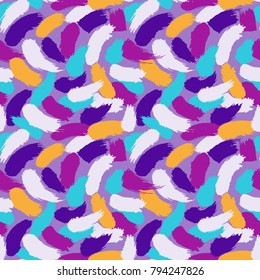 Pattern hand drawn seamless brushes.Expressive dry color seamless pattern. Minimalistic creative trend strokes. Winter, spring or summer seasons. Vector design for cover, print, textile or wrapp paper