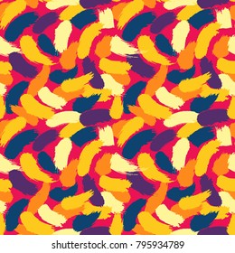 Pattern hand drawn seamless brushes.Expressive dry color seamless pattern. Minimalistic creative trend strokes. Winter, spring or summer seasons. Vector design for cover, print, textile or wrapp paper