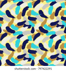 Pattern hand drawn seamless brushes.Expressive dry color seamless pattern. Minimalistic creative trend strokes. Winter, spring or summer seasons. Vector design for cover, print, textile or wrapp paper