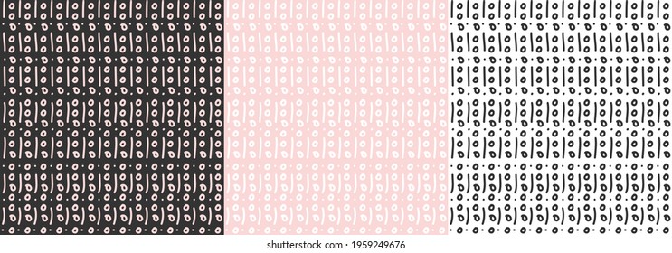 Pattern with hand drawn textures on soft background