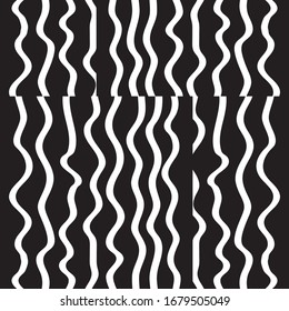 pattern with hand drawn vertical wavy white bands