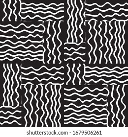 pattern with hand drawn vertical wavy white bands