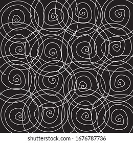 pattern with hand drawn white wavy lines