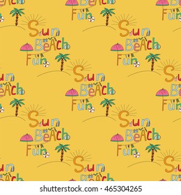 pattern hand lettering sun beach fun summer colorful sketch drawing
