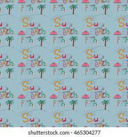 pattern hand lettering sun beach fun summer colorful sketch drawing