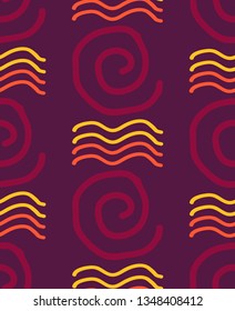 pattern with hand-drawn curls for printing on fabric and packaging and presentation design