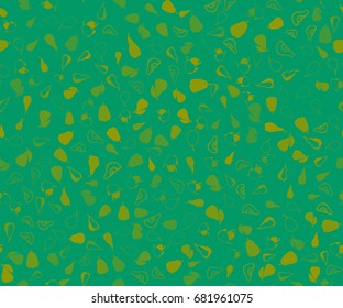 Pattern of hand-painted chopped, ripe pears for your design. Bright fruits. Seamless texture for cards, packaging, paper, typography, business cards, tissues. Vector illustration